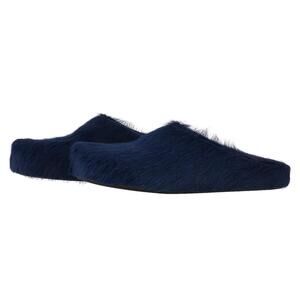 NEW MARNI men's fussbett sabot calf hair clog in eclipse blue